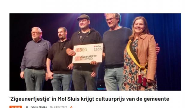 Zigeunerfjeste in Mol Sluis krijgt cultuurprijs van de gemeente