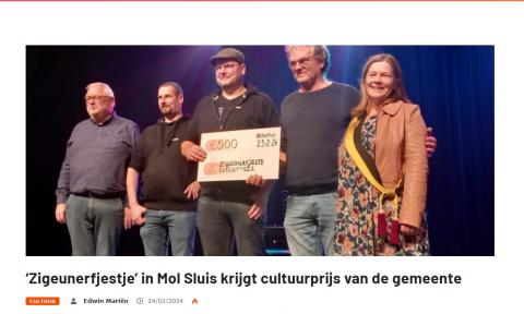 Zigeunerfjeste in Mol Sluis krijgt cultuurprijs van de gemeente